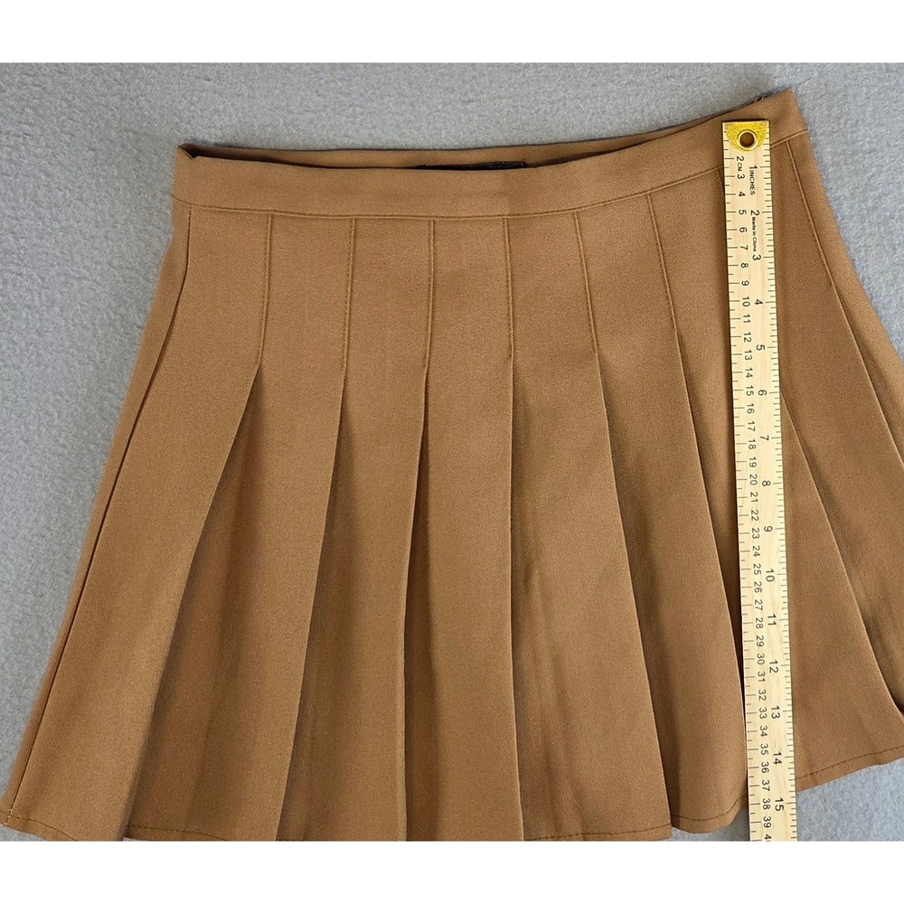 Brown Pleated Tennis Skirt Skort Built-in Shorts Preppy Blokecore Mini Skirt - Picture 5 of 8